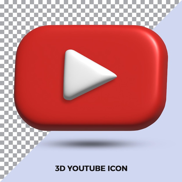 PSD 3d renderizar ícone do youtube isolado