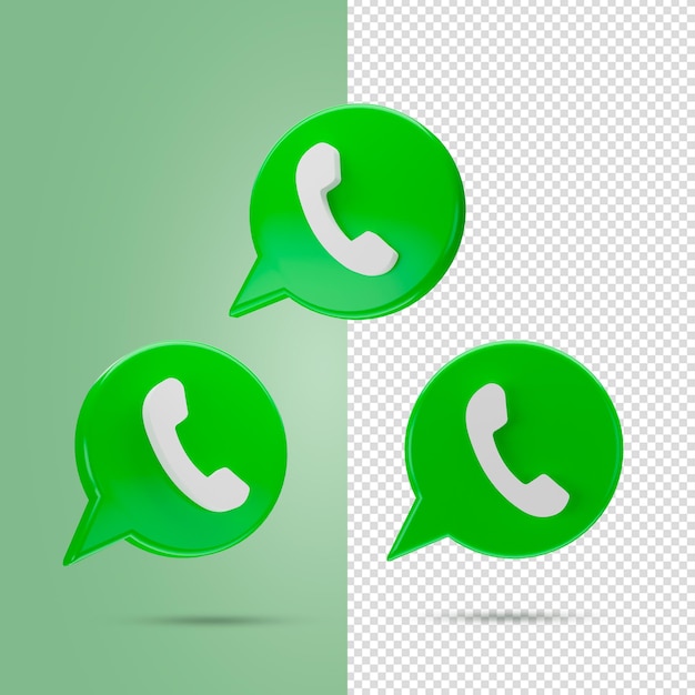 3d renderizar iconos de whatsapp de redes sociales