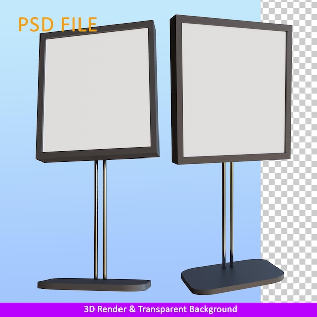 PSD 3d renderizar información de pantalla lcd