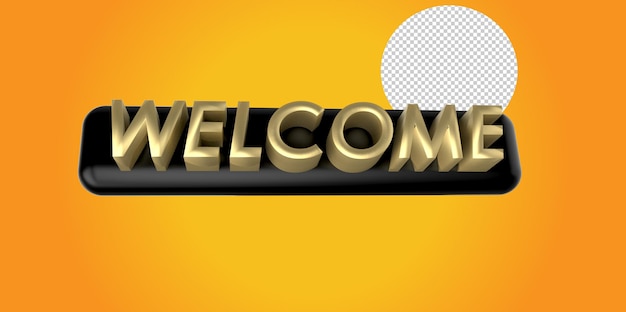PSD 3d renderizar letras de boas-vindas com fundo transparente