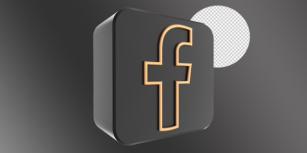 3d renderizar logotipo de mídia social com fundo transparente