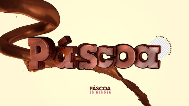 3d renderizar logotipo de páscoa psd