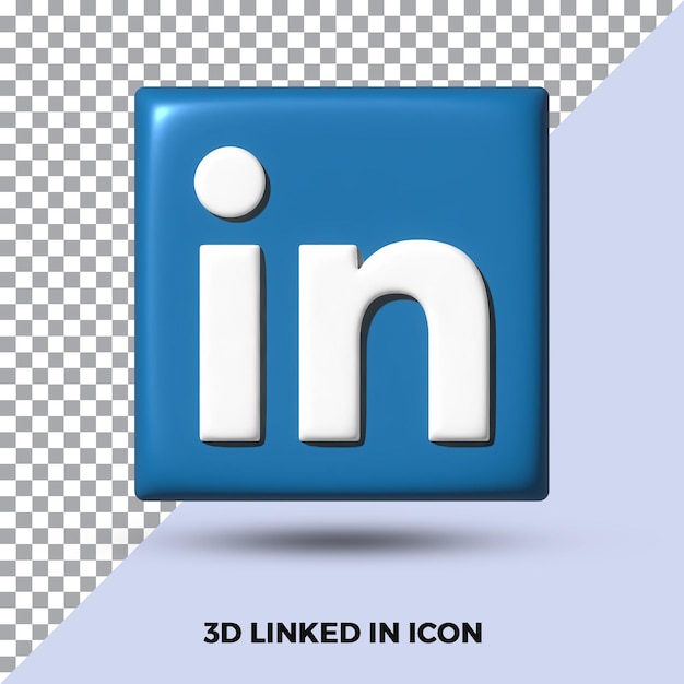 3D renderizar o ícone do linkedin isolado