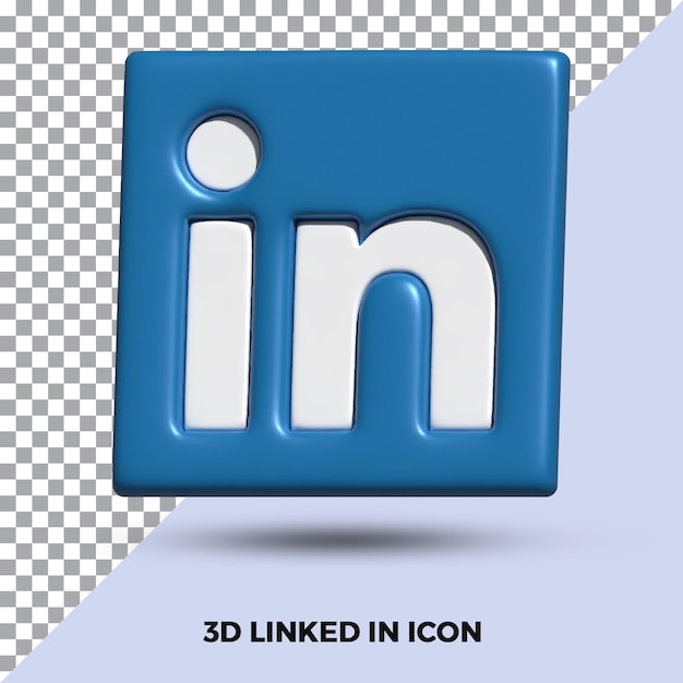 3D renderizar o ícone do linkedin isolado