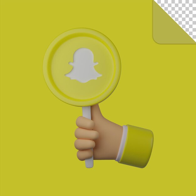 3D renderizar o ícone do snapchat de mídia social