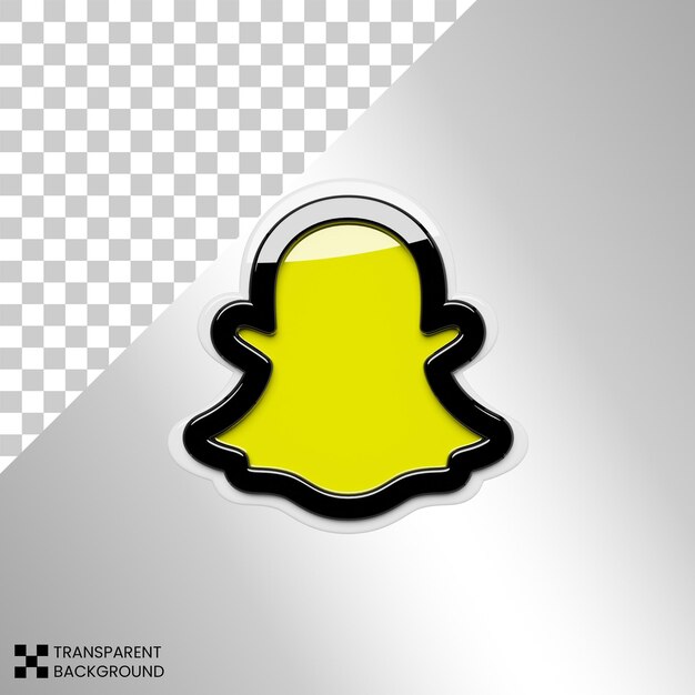 PSD 3d renderizar o ícone do snapchat de mídia social