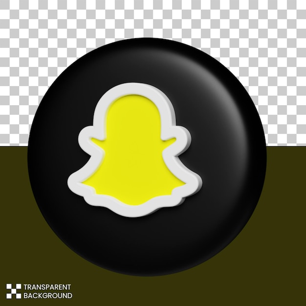 3d renderizar o ícone do snapchat de mídia social