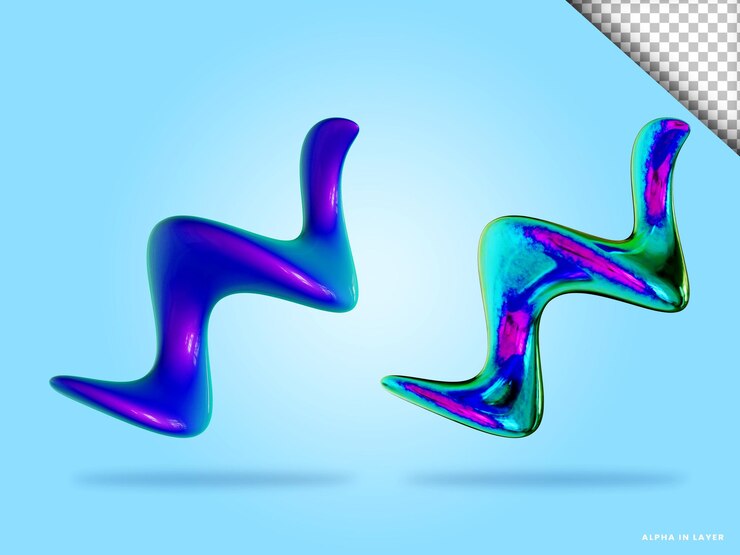 PSD 3d renderizar objetos de formas geométricas coloridas aislados