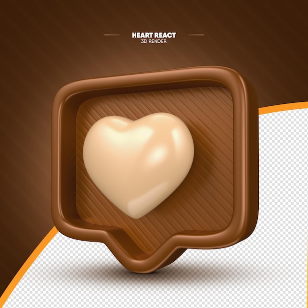 3d renderizar redes sociales como reaccionar con textura de chocolate