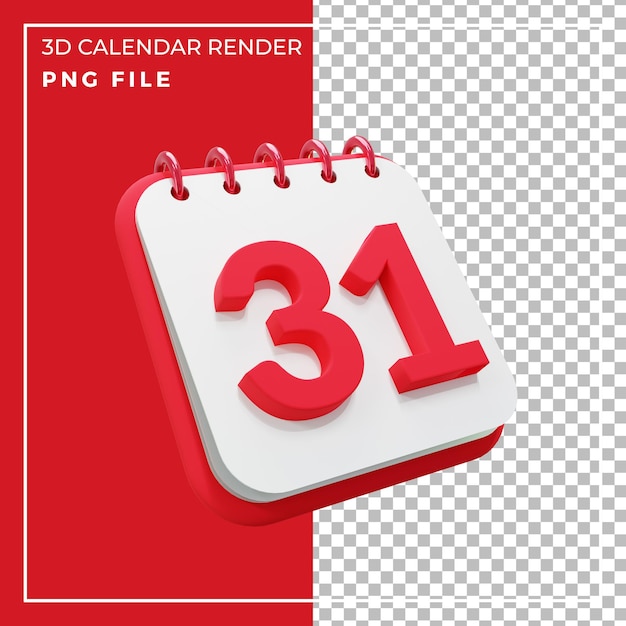 3d-renderkalender 31 tage