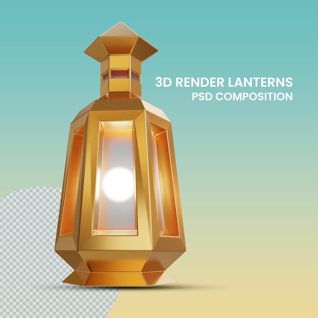 3D-Renderlaternen transparente Fotounteransicht