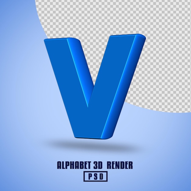 3D rendern Alphabet blaue Farbe