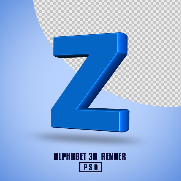 3d rendern alphabet blaue farbe