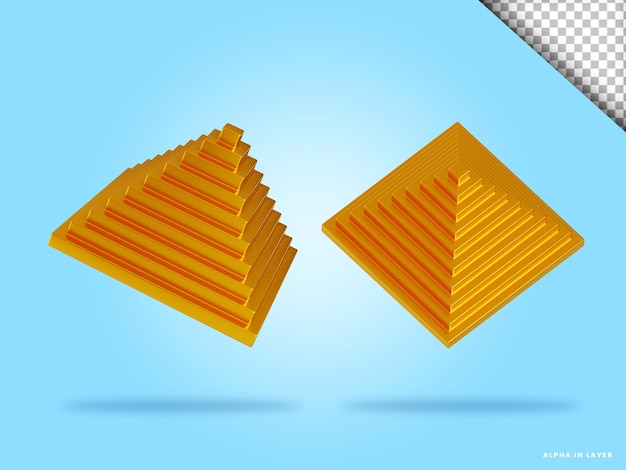 3d rendern goldene geometrische formen objekte isoliert