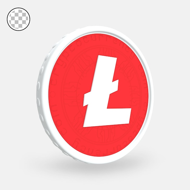 3d rendern realistische litecoin