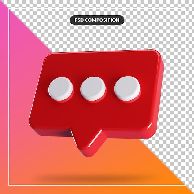 3d rendern Sprachblase isoliert