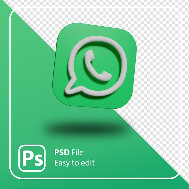 3d rendern whatsapp minimales logo