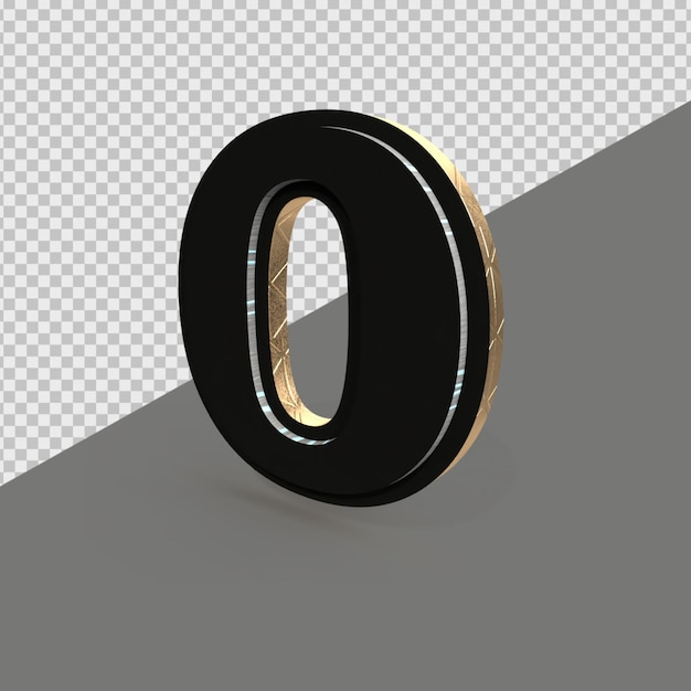 3D RENDERN ZAHL SCHWARZ