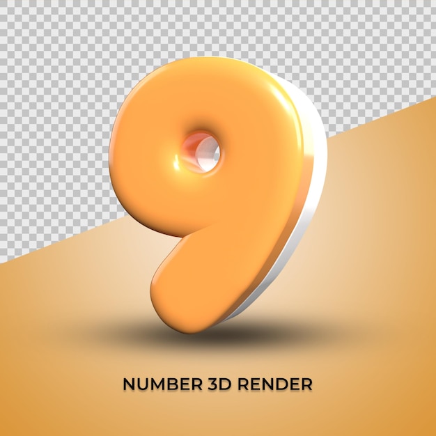 3d-rendernummer 09 mit farbkombination