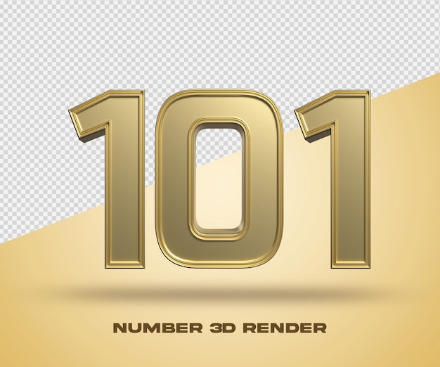 3D-Rendernummer 101 Goldfarbe