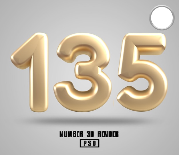 3D-Rendernummer 135 im Goldstil