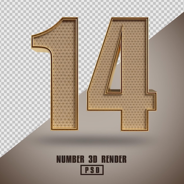 3D-Rendernummer 14 im Holz- und Goldstil