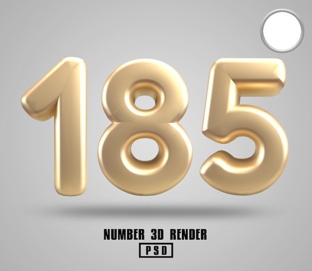 3D-Rendernummer 185 im Goldstil