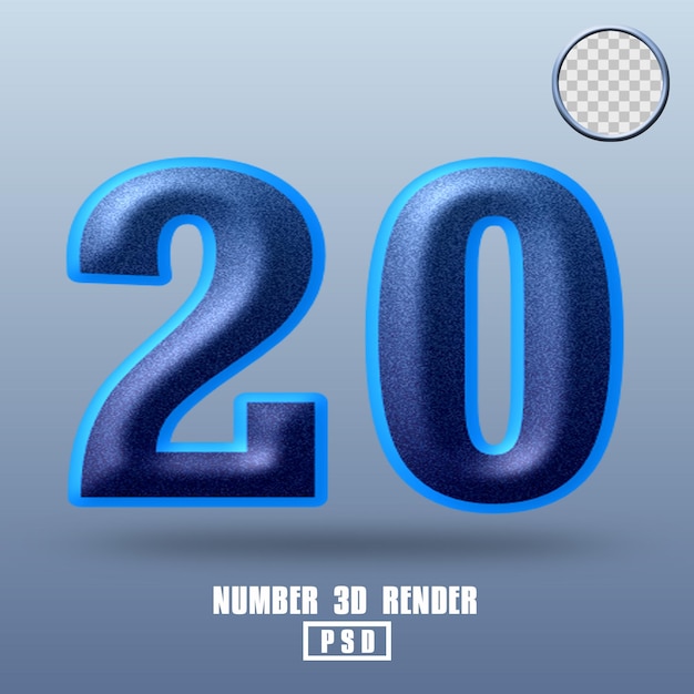 3D-Rendernummer 20 blaues Gradientenrauschen