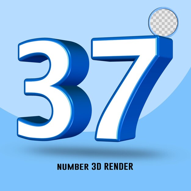 3D-Rendernummer 37 blau-weiße Farbe