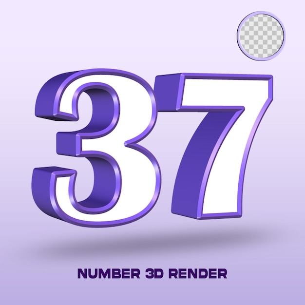 3D-Rendernummer 37 weiß lila Farbe