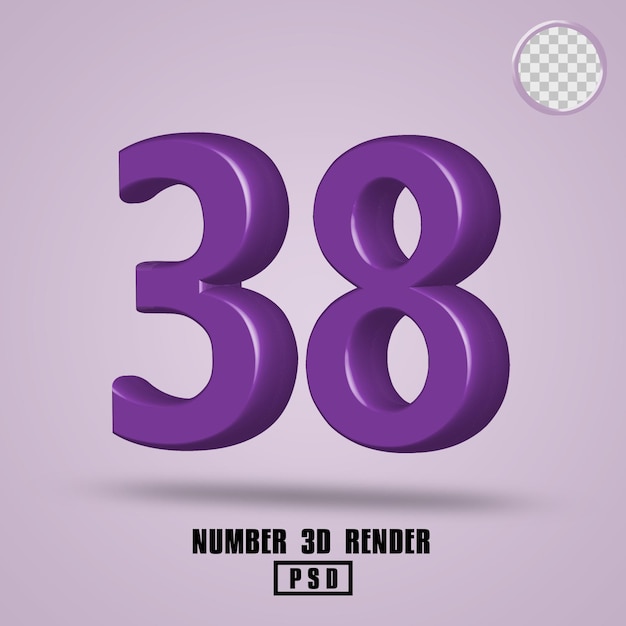 3D Rendernummer 38 violette Farbe
