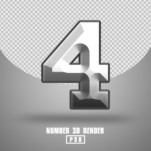 3D-Rendernummer 4 im Metallstil