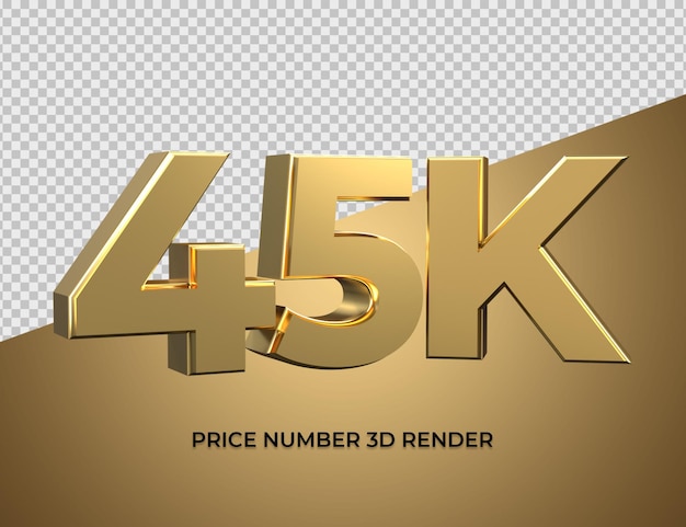 3D-Rendernummer 45K Goldstil