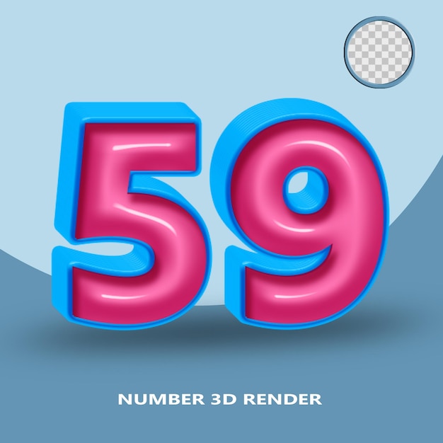 3D-Rendernummer 59 blau-rosa glänzende Farbe