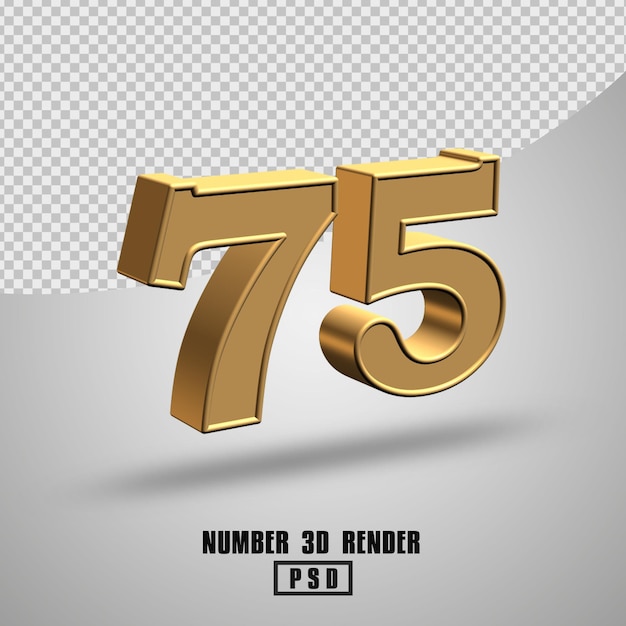 3D-Rendernummer 75 im Goldstil