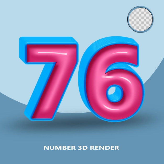 3D-Rendernummer 76 blau-rosa glänzende Farbe