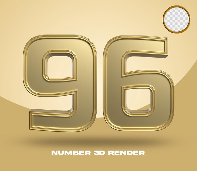 3d-rendernummer 96 goldfarbe