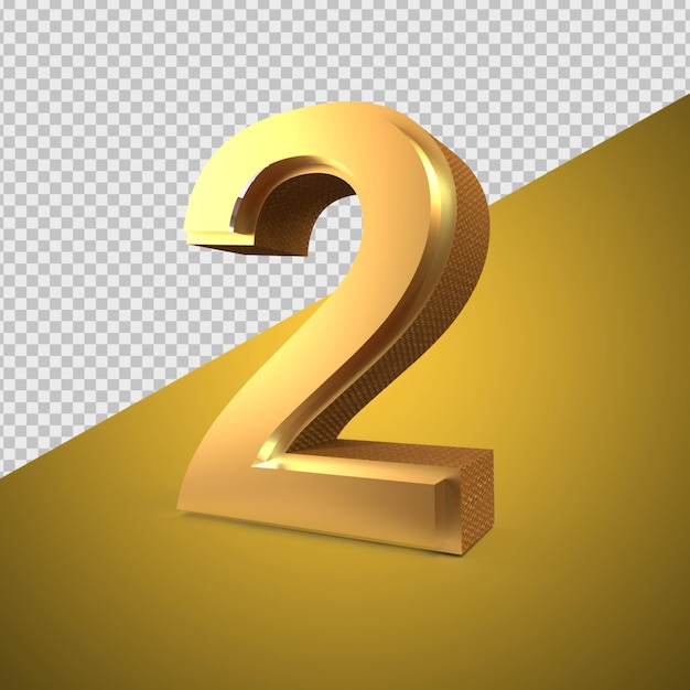 3D-Rendernummer Gold