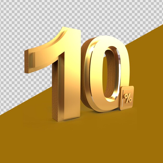 3D-Rendernummer Verkauf Gold