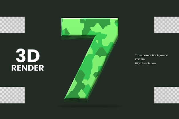 3D renderování čísla 7 v izolaci