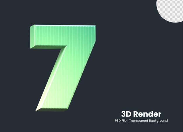 3D renderování čísla 7 v izolaci