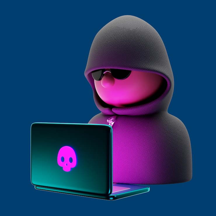 PSD 3d renderování ikony kybernetické bezpečnosti