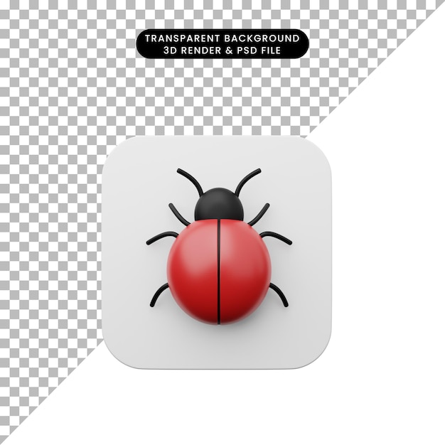 3D renderování ilustrace ikony jednoduchého uživatelského rozhraní