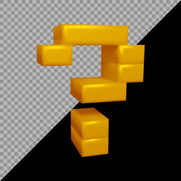 3D renderování symbolu otazníku