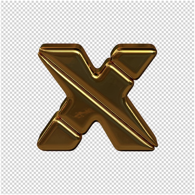 3D renderování zlatého písmene