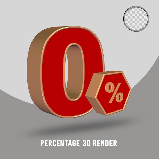 3D Renderprozentsatz rote Pfirsichfarbe