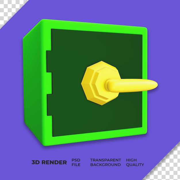 PSD 3d-rendersafe mit transparentem hintergrund