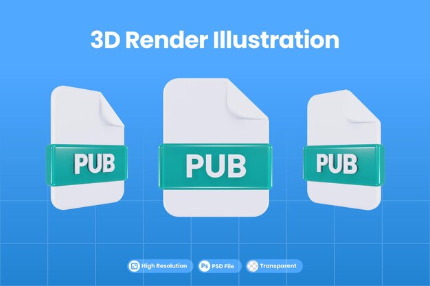 3D-Rendersymbol Dateiformat pub