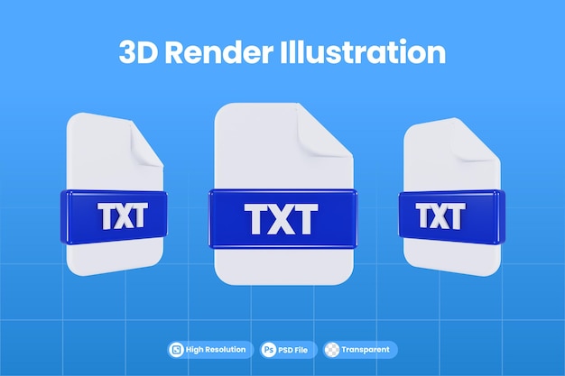 PSD 3d-rendersymbol-dateiformat txt