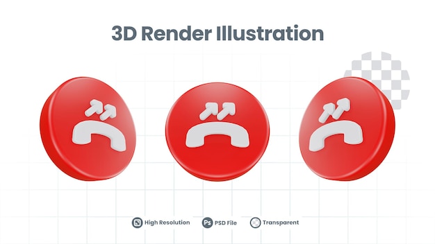 3d-rendersymbol für ausgehende anrufe für web mobile app social media promotion